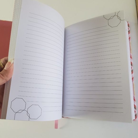 World Market Pink Lined Geometric Hardcover Journal 80 Pages Never Used - Picture 3 of 9